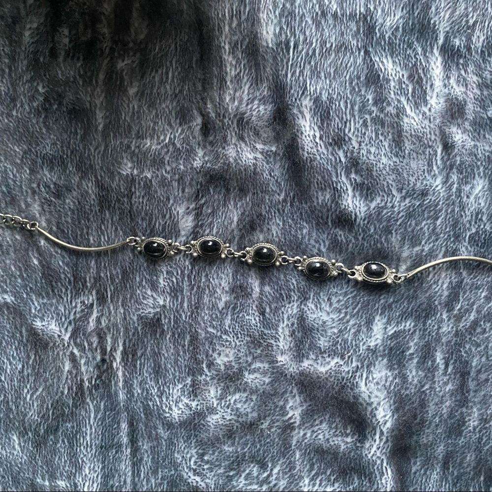 Hematite & Silver Vintage Style Bracelet